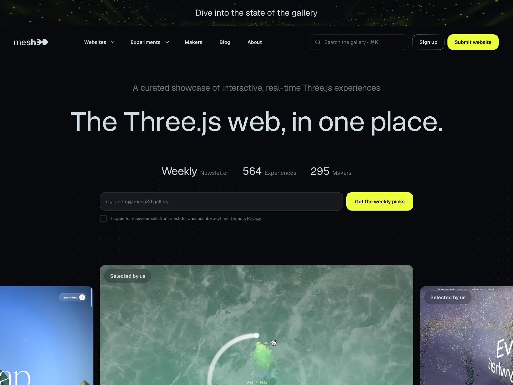 mesh3d.gallery homepage